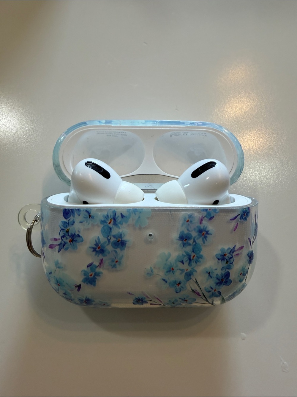 Apple AirPods Pro Gen 2, Case with Blue Floral Pattern